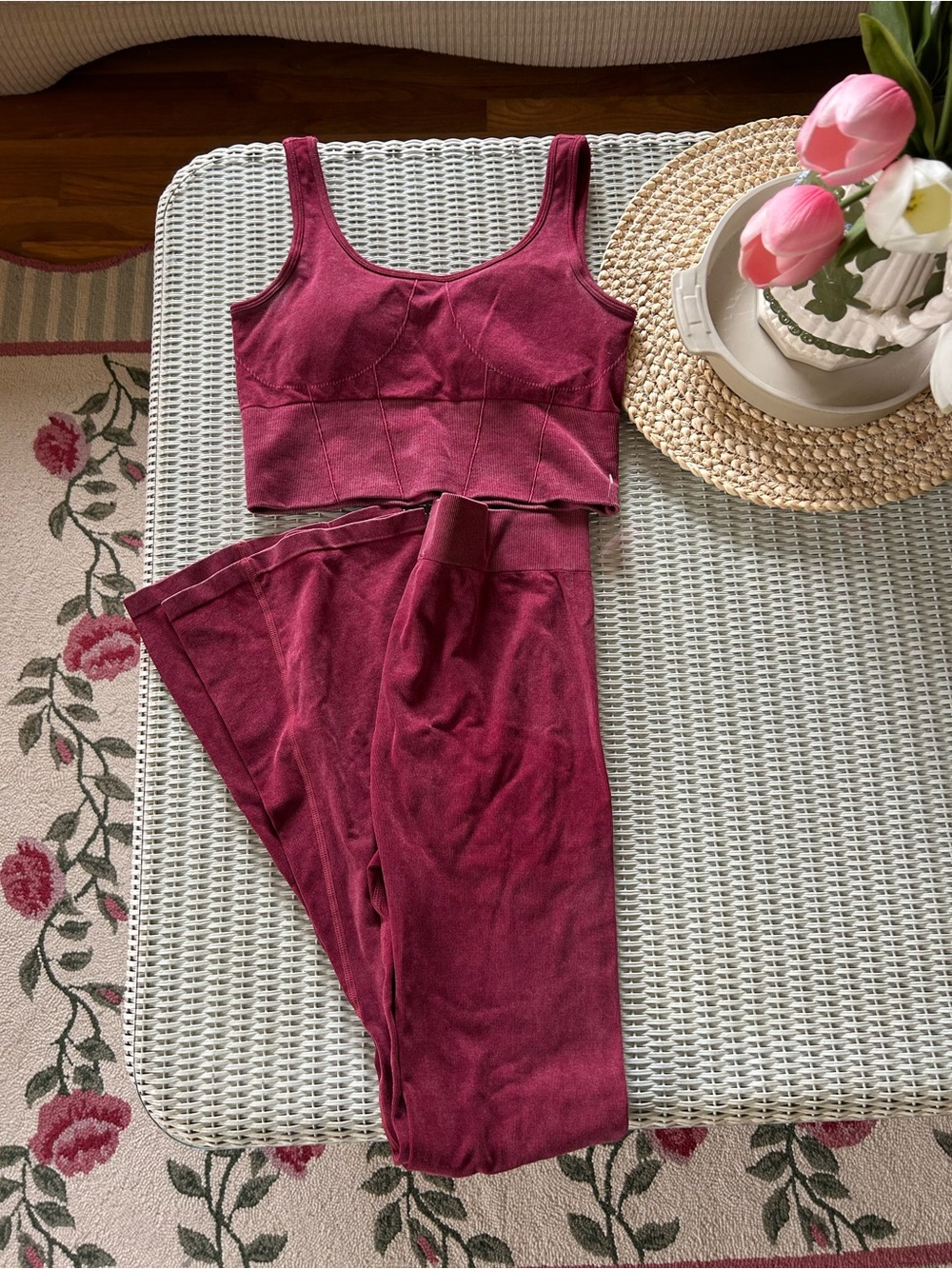 No Boundaries Burgundy Ribbed Crop Tank